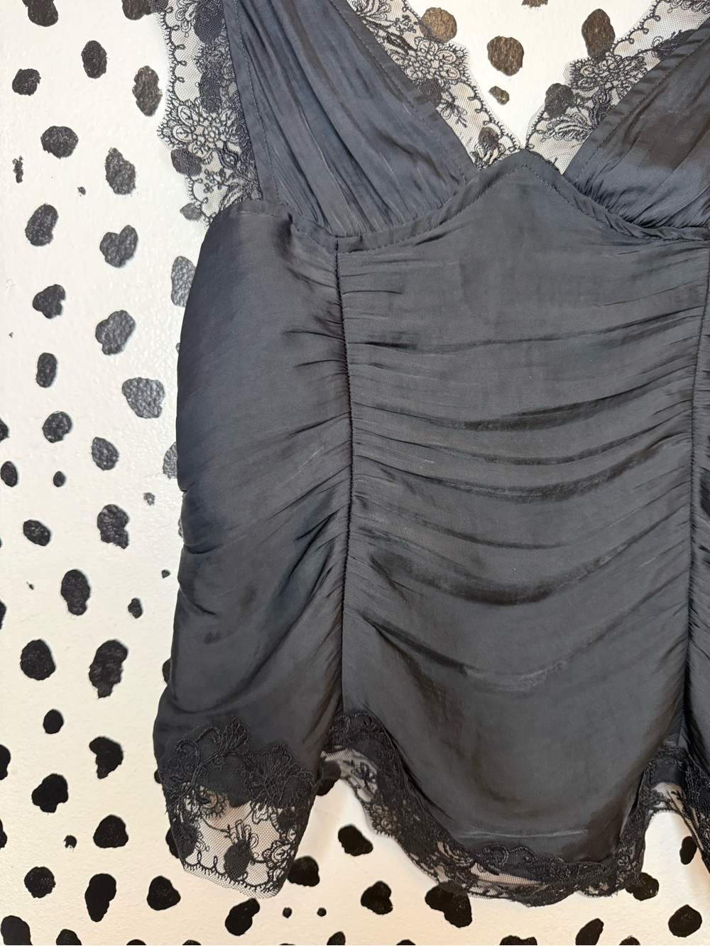 Free People Elena Black Lace V Neck Tank Top - Picture 6 of 10